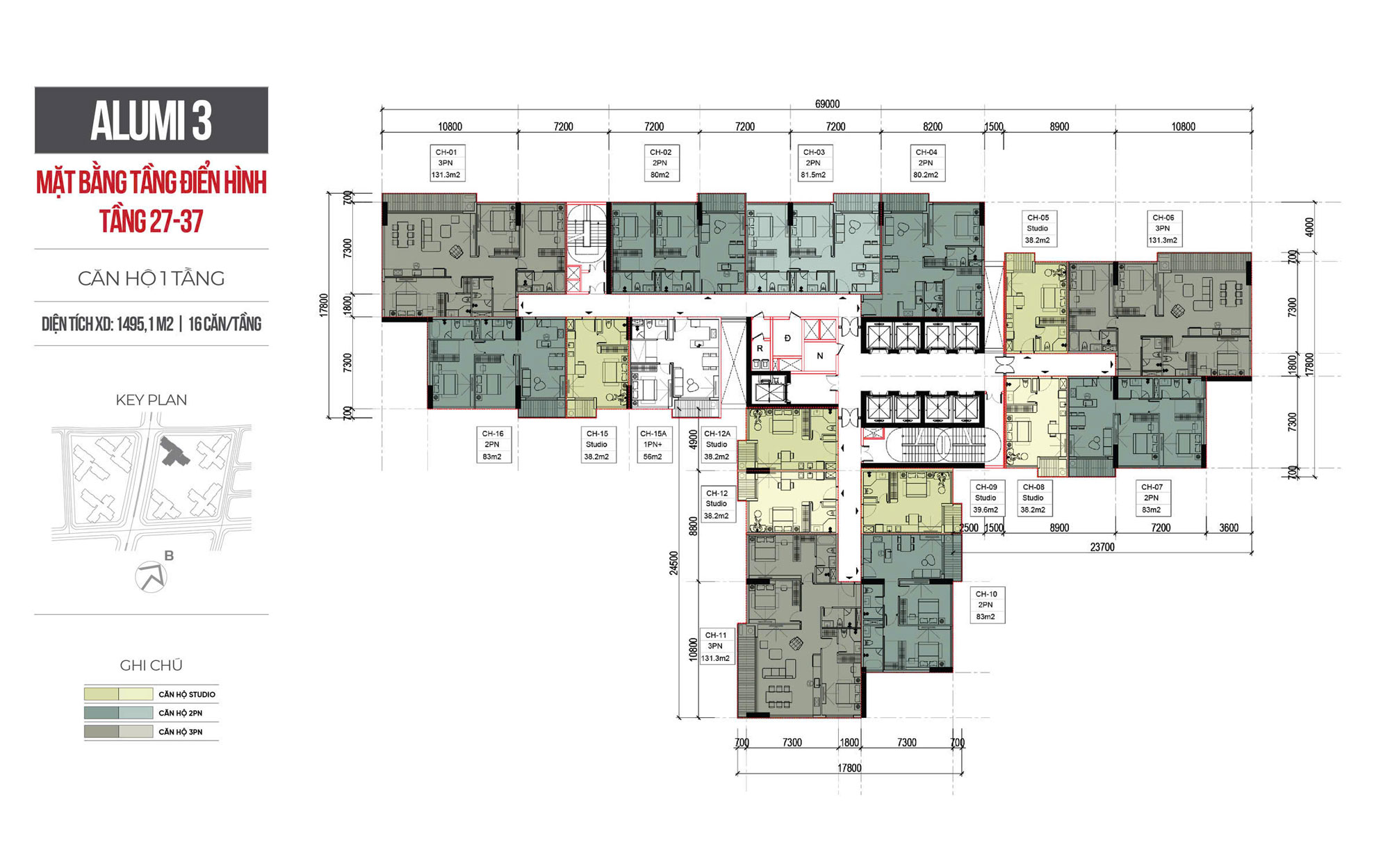 Mat bang Alumi premium 3 tang 27